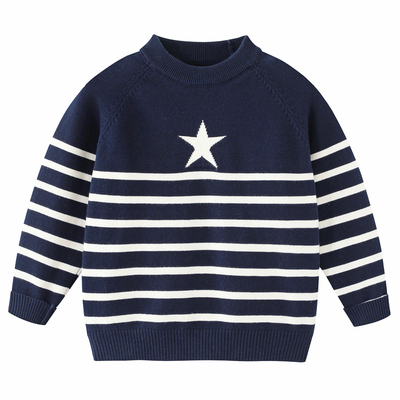 男童圆领纯棉毛衣薄款秋冬打底衫