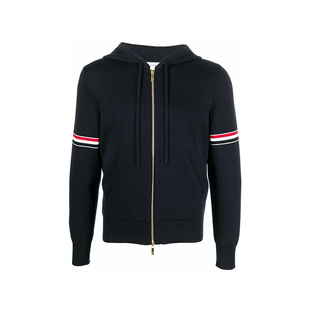 [12期免息]THOM BROWNE 男士轻薄针织开衫连帽衫卫衣