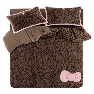 tbh野兽派家居床上四件套三丽鸥Hello Kitty卷毛法兰绒床品套件冬