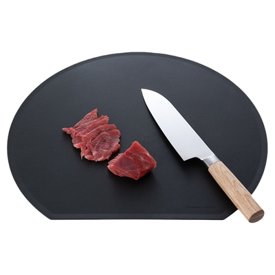 霜山TPU抗菌菜板半月砧板D型双面生熟分切防滑案板黑色可洗碗机