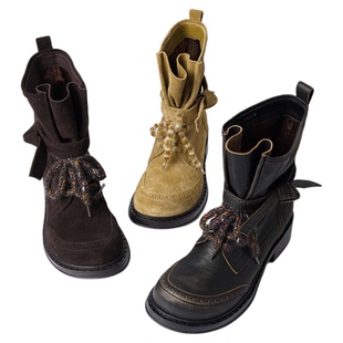 LABERTHREE李溪芮张子枫同款时髦精复古大头袋鼠靴女都市休闲短靴