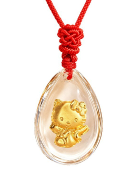 凯蒂猫水晶镶金红绳挂坠儿童礼物