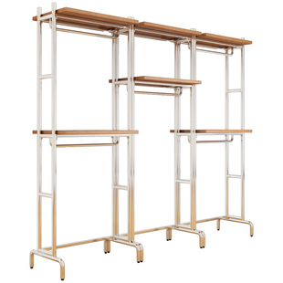 金属衣柜洞洞板实木2026新款爆款卧室家用铁艺钢架结构定制衣帽间