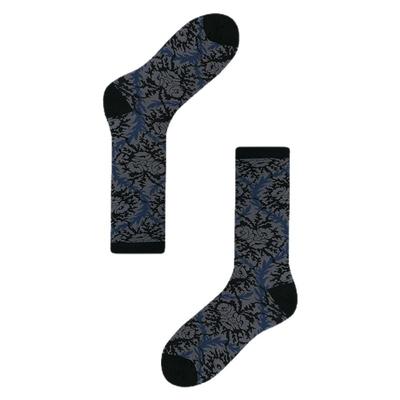 AR暮色花影中筒袜高级复古花纹袜子显瘦百搭秋冬女无骨袜2026