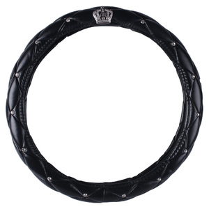 汽车用品DAD皇冠个性带钻方向盘套PU皮镶钻汽车把套方向盘套创意