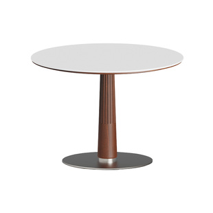 出乎生活家具格瑞圆桌黄杨木餐桌实木圆形饭桌岩板小户型餐厅家用