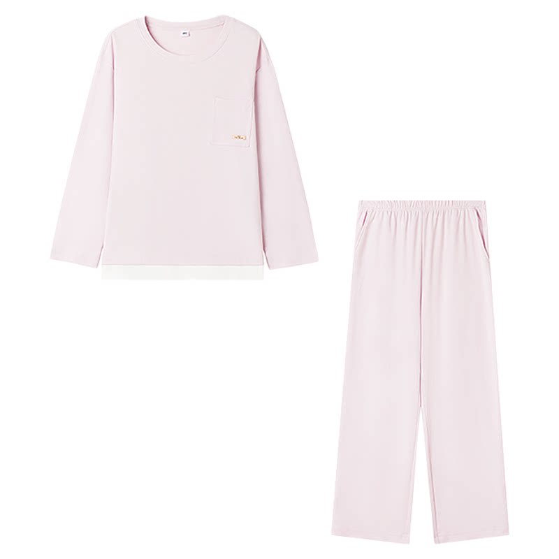 爱美丽官方正品纯棉秋季新款睡衣女圆领可外穿家居服套装IM46BZL1