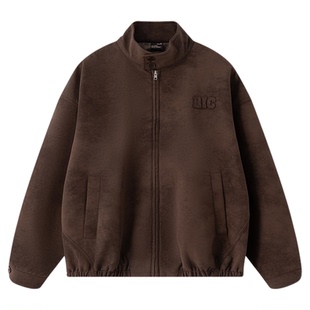 RickyisClown美式PU皮夹克男生2025秋季潮牌宽松情侣肌理感外套女