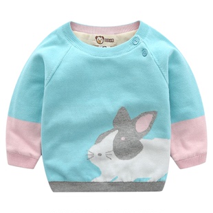 宝宝毛衣针织衫套头纯棉上衣男女婴儿加绒加厚保暖打底衫内搭冬天