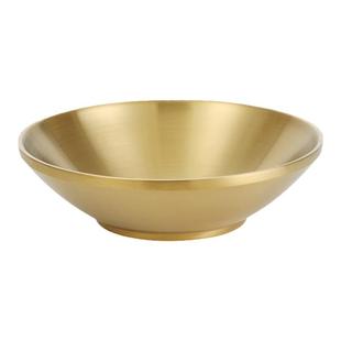 金色不锈钢韩式冷面碗拌饭汤碗沙拉碗泡面创意大碗饭碗拌面斗笠碗