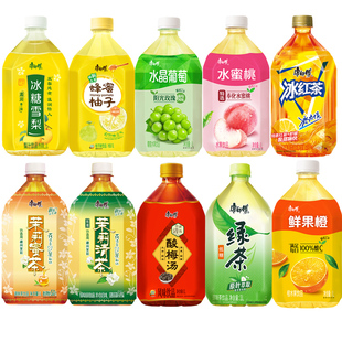 康师傅饮料冰红茶酸梅汤清茶蜜桃葡萄柚子混合口味1升大瓶装