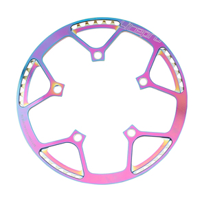litepro折叠车炫彩盘片小轮车单盘45/47/53/56/58T齿超轻牙盘护盘