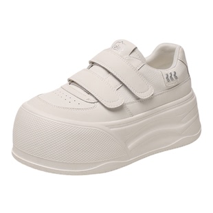 殊彩7CM厚底时尚增高魔术贴小白鞋2026春款百搭休闲板鞋松糕鞋女