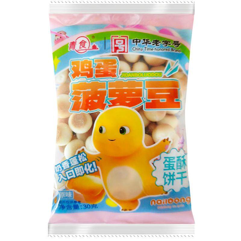 青食新品鸡蛋菠萝豆奶龙联名款蛋酥饼干儿童零食奶香蓬松30克