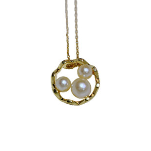 《童趣》M家同款香槟金akoya真多麻海水珍珠项链可爱设计感吊坠女