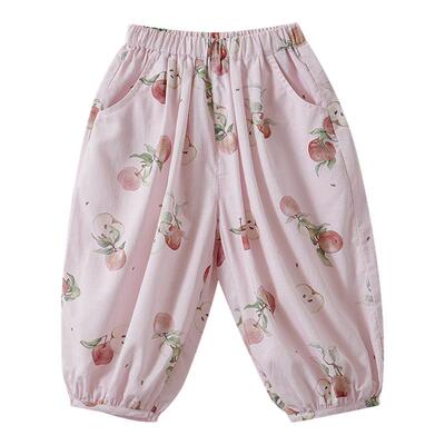 嫚熙童装女宝长裤婴儿2026新款女童防蚊裤儿童春季薄款宝宝裤子