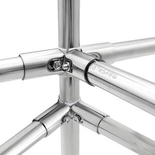 沛晴 25不锈钢管连接件家具圆钢固定件中古衣架接头陈列架子紧固