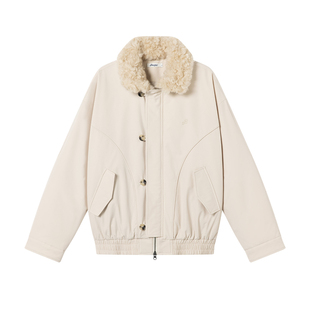 BEASTER棉服女款座山雕外套2025新款可拆卸毛领夹克男短款上衣