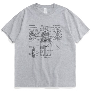 科技航天史/阿波罗计划登月舱/凡物制原创纯棉男女宽松纯色印花T