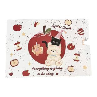 可爱泼墨苹果小熊信封信纸套装高颜值伴手礼信笺卡通浪漫书写祝福