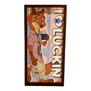 疯狂动物城双面发光灯箱灯光画相框手工DIY咖啡袋装饰周边广告牌