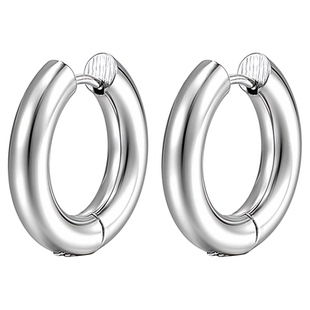 欧美街舞hiphop说唱加粗加厚大耳圈男士宽耳环单只钛钢耳钉高级感