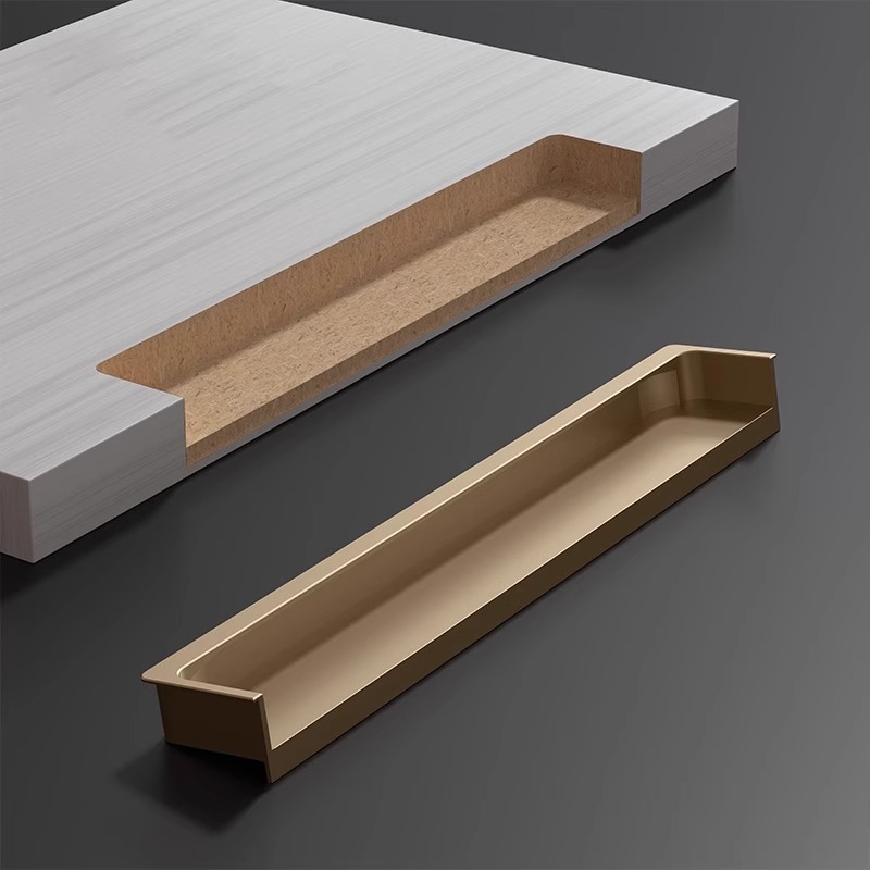 简易直销衣柜门隐形拉手现代抽屉内嵌式白色简约门把手黑色