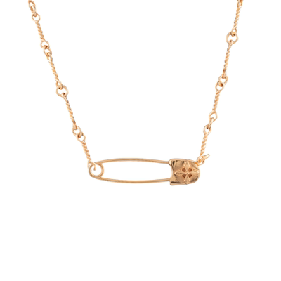 宗克罗心别针项链925银带钻K金