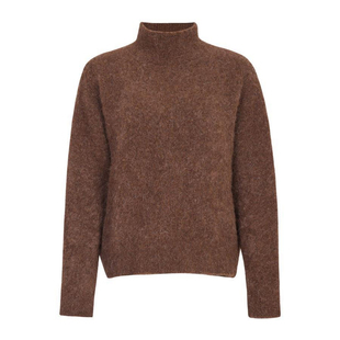 婉甸2025年冬季新品棕榈咖毛织套头衫宽松毛衣针织衫女1244W27ZY2