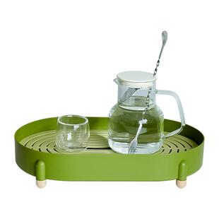 原创茶盘家用2026新款托盘高级感碗盘水果沥水盘大容量茶杯收纳盘