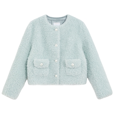 bebe冬季系列女士气质千金玛德琳字母纽扣缀饰圆领外套402118