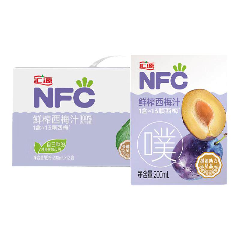 汇源NFC西梅汁200ml*12盒纯果汁