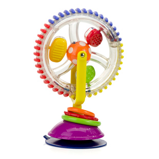 宝宝吃饭餐桌餐椅玩具三色旋转摩天轮吸盘喂饭神器一岁婴儿童摇铃