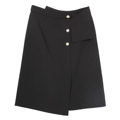 奢华金属扣赫本风夏季小黑裙