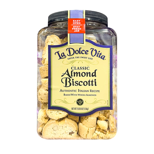 美国直邮 La Dolce Biscotti意大利饼干面包片杏仁夹心零食1.13kg
