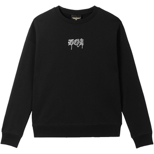 BOYLONDON春季男女同款潮牌设计感上衣圆领套头长袖卫衣N03045