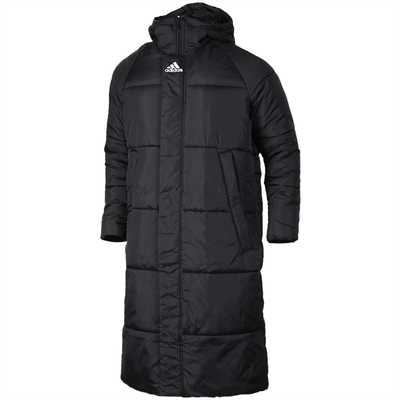 阿迪达斯男子中长款保暖连帽棉服