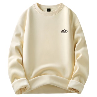 唐狮集团DESSO圆领卫衣男2025秋冬棉质打底衫加绒宽松套头上衣潮