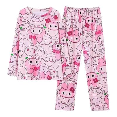 睡衣女新款卡通韩版ins风长袖长裤宽松休闲大码秋冬款跨境东南亚