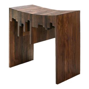 良年天际线矮凳小板凳方凳黑胡桃原木实木凳子简约换鞋凳儿童坐凳