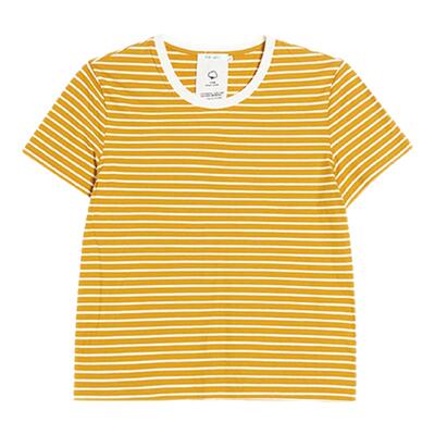 环保棉条纹短袖T恤上衣