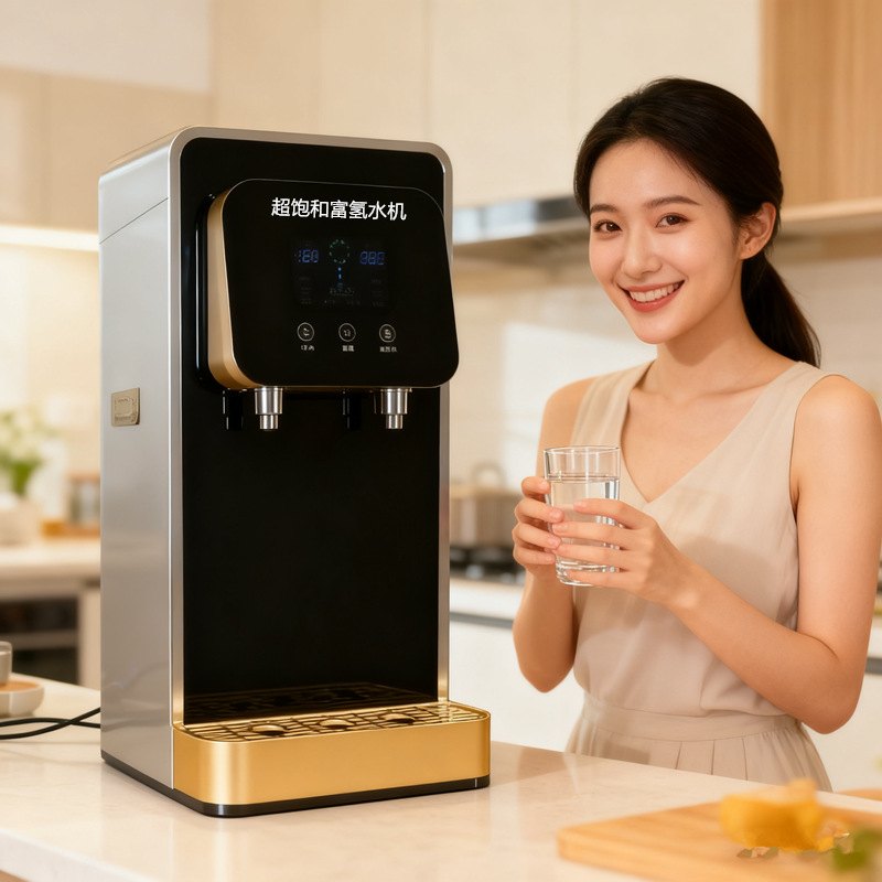 超饱和富氢水机饮水机家用RO反渗透过滤冷热两用一体台式饮水机