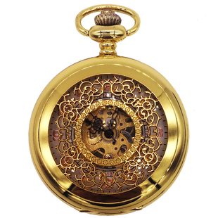 全自动机械表怀旧复古翻盖机械怀表项链男女士数字陀表手表毛衣链