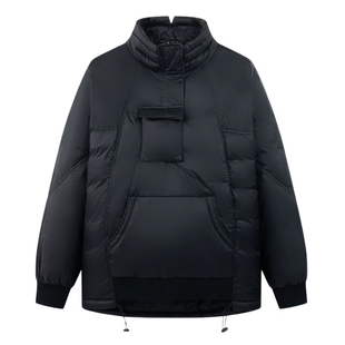 中和休闲立领套头羽绒服女冬季设计感半拉链落肩羽绒服G64273161