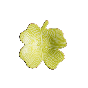 树叶趣味彩色釉陶瓷料理儿童小碟碟骨瓷金边味碟小食收纳摆件创意