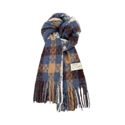 围巾女秋冬季高级氛围感2025新款格子韩系情侣冬天保暖加厚围脖男