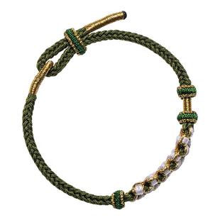 新款手绳铃兰花桃花半成品可穿龙舟3D硬金转运珠吊坠手链绳子