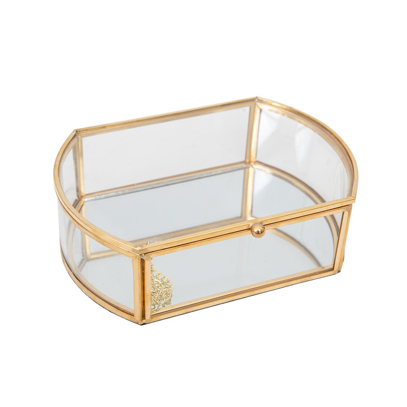 欧式复古奢华玻璃首饰收纳盒防尘