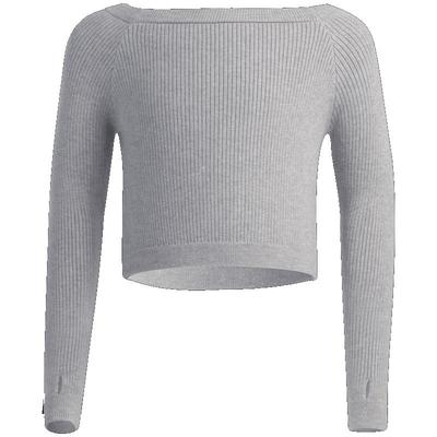 舞蹈毛衣女秋冬季长袖练功服成人一字领芭蕾舞服儿童保暖外搭上衣