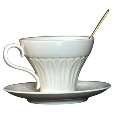 定窑白瓷咖啡杯子高档茶杯茶具